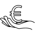 picto représentant le symbole euro dans une main