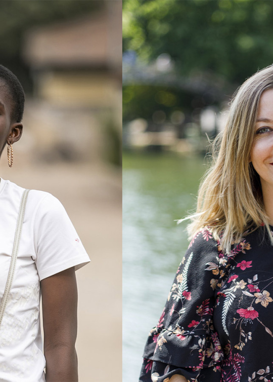 A gauche Jocelyne, prise en charge par le REIPER à Brazzaville. A droite Laura-Marie Hendricksen, Directrice International 