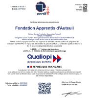 miniature de la 1e page du certificat Qualiopi d'Apprentis d'Auteuil