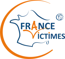 Carte de France dans un cercle. Est écrit : France Victimes 