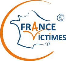 Carte de France dans un cercle. Est écrit : France Victimes 