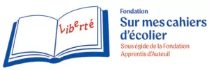 logo fondation abritée sur mes cahiers d'écolier