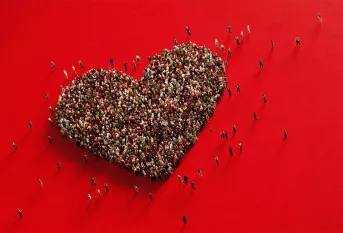 Illustration avec un coeur du 4ème baromètre de la générosité