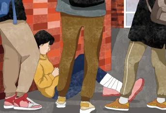 Illustration harcèlement scolaire au collège