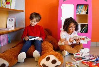 Espace lecture à la maternelle 