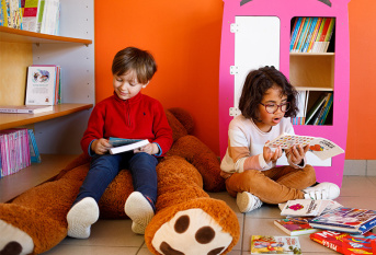 Espace lecture à la maternelle