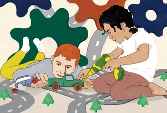 Dessin illustrant l'égalité entre filles et garçons dans les jeux