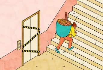 Illustration sur le déterminisme social - ascenseur social en panne