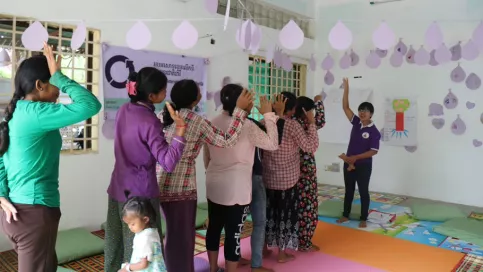 Travail avec  les familles au Cambodge