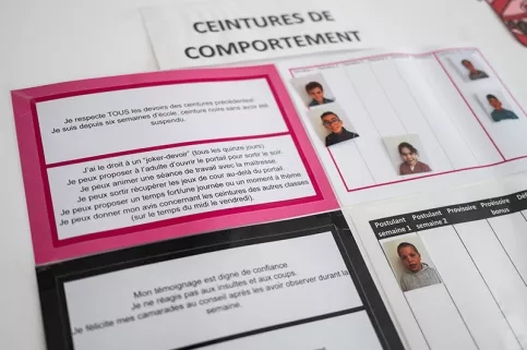 Ecole Pier Giorgio Frassati annexe Saint-Cyr – Innovation pédagogique - tableau des ceintures de comportement