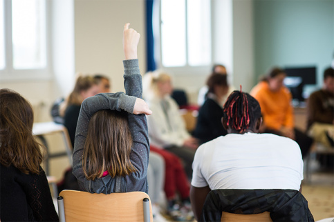 Réunion de prévention contre le harcèlement à l'école, au lycée Saint-Michel