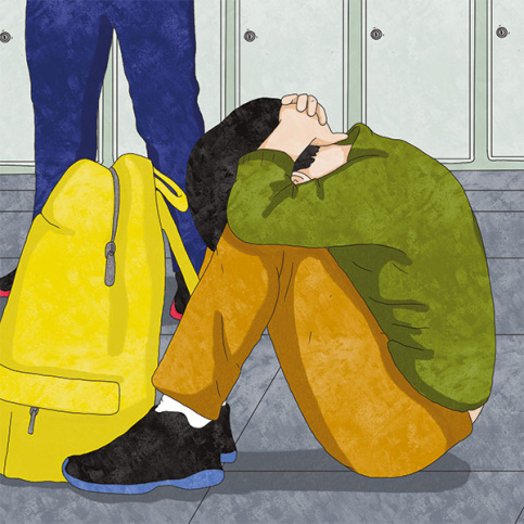 Illustration harcèlement scolaire au collège