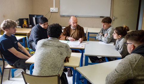 Nicolas Raveneau fait un point Erasmus avec des élèves du Lycée professionnel