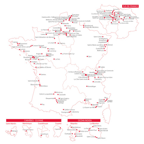 Carte implantation 2023