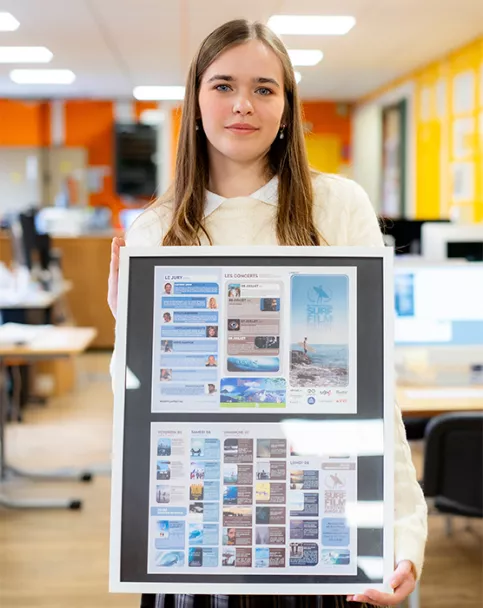 Dorine, Meilleure Apprentie de France du lycée professionnel Saint-Michel a préparé le concours en industrie graphique