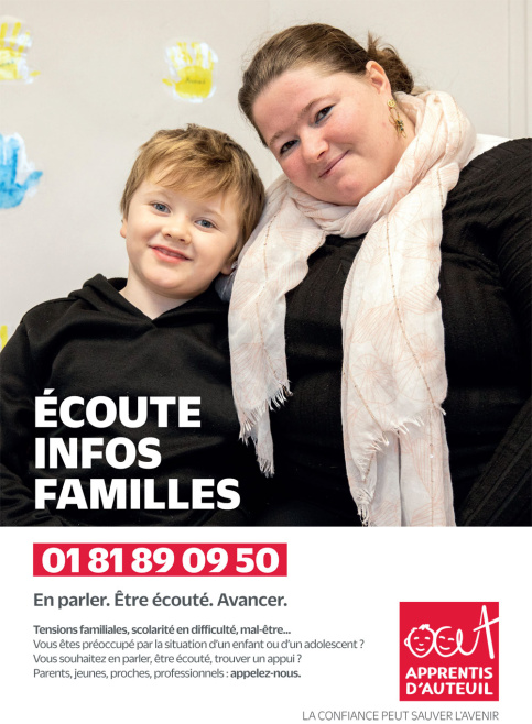 affiche de présentation d'Ecoute Infos familles