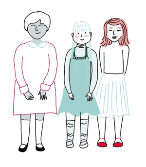 Dessin de 3 jeunes filles