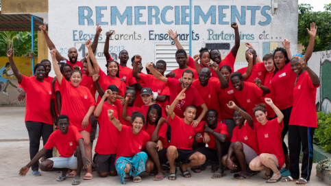 Photo de groupe à la fin du chantier.