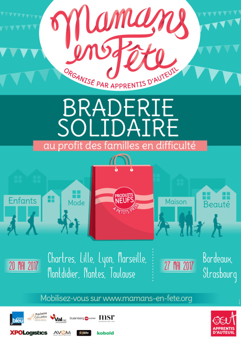 Affiche Maman en fête Evènement Maman en fête, au profit des familles et des mamans en difficulté et isolées