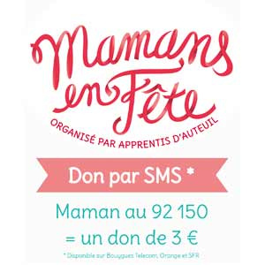 Donner par sms à Mamans en Fête