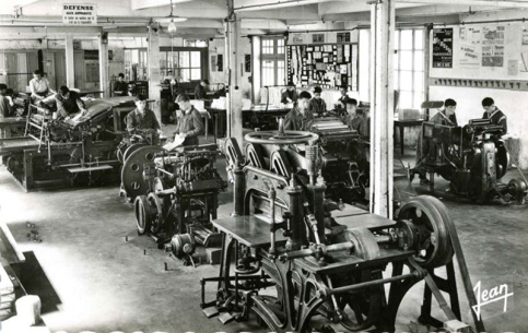 L'imprimerie à Saint-Michel dans les années 1950 (c) Archives Apprentis d'Auteuil