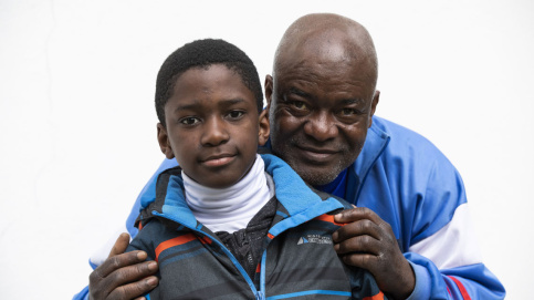 Léonard Minkala Albemart et son fils Léonard (c) Besnard / Apprentis d'Auteuil