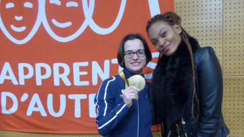 En présence de la judoka Sandrine Martinet médaillée d'or aux Jeux Paralympiques de Rio